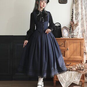 Forest Song Pinstripe Underbust Vest and Skirt Set Classical Ouji NWT